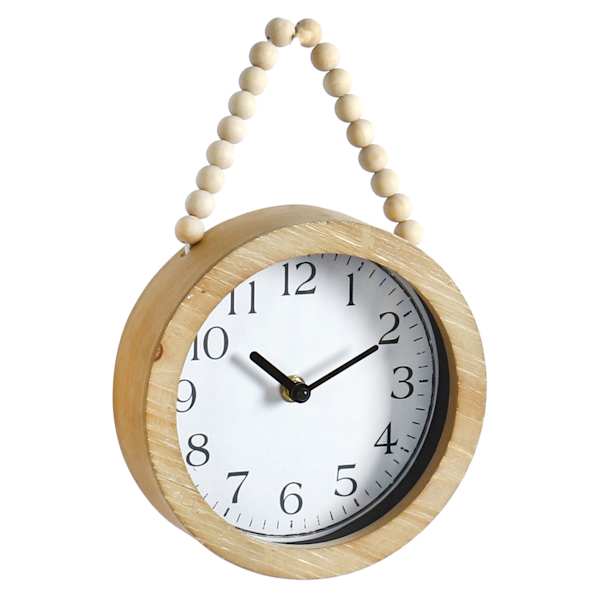 Honeybloom Beaded Tan Round Wall Clock, 7x11