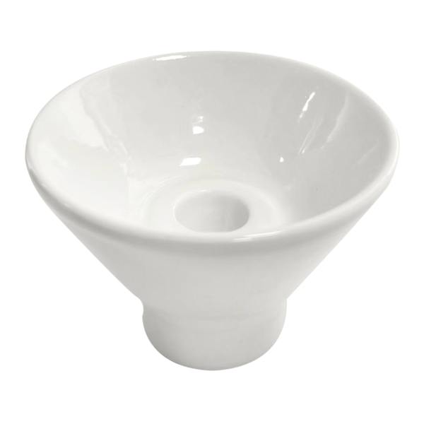Tracey Boyd White Round Ceramic Candle Holder, 3"