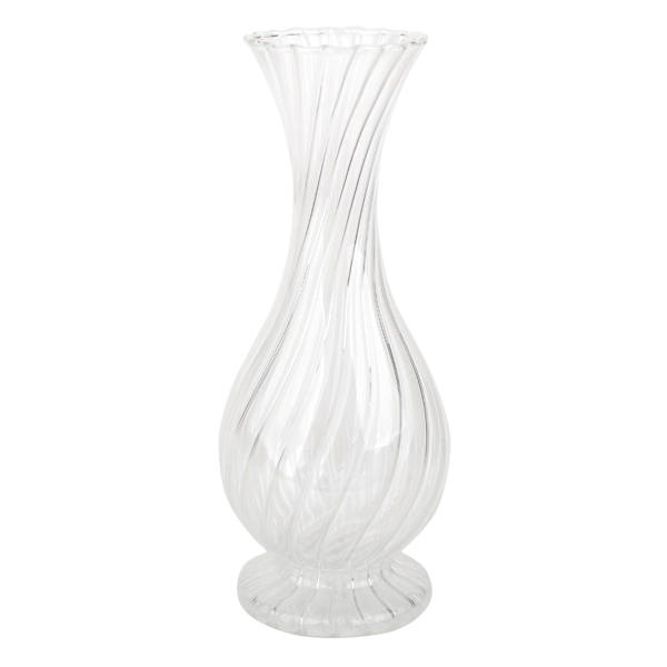 Willow Crossley Twisted Trumpet Clear Glass Vase, 10"