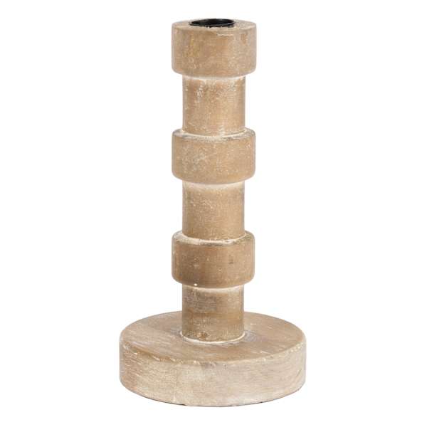 Tracey Boyd Stacked Wood Taper Candle Holder, Large
