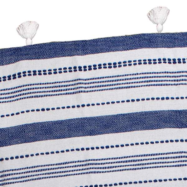 Navy tassel throw top
