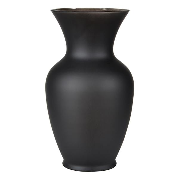 Matte Black Glass Vase, 11"