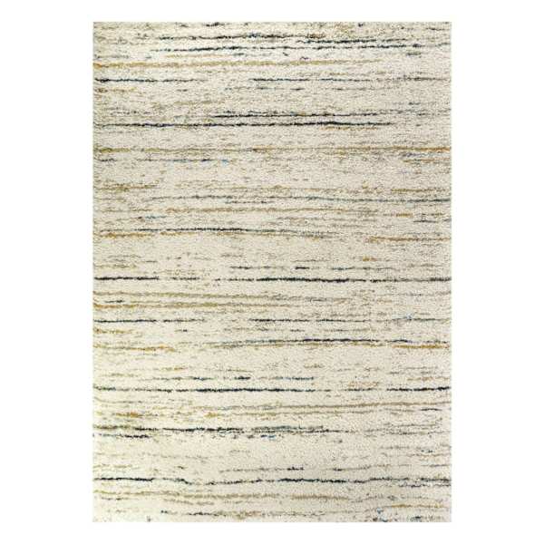 (C99) Sedona Ivory Abstract Design Shag Area Rug, 8x10