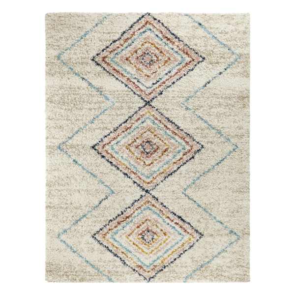 (C121) Found & Fable Sedona Multicolor Diamond Design Shag Area Rug, 8x10