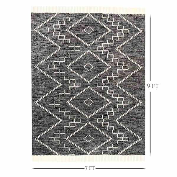 (B711) Honeybloom Grey Area Rug, 7x10