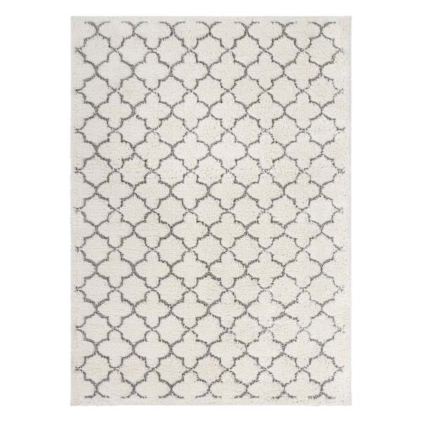 (B746) Elenor Ivory Geometric Area Rug, 8x10