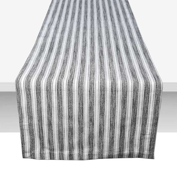 Honeybloom Ash Striped Table Runner, 72x13