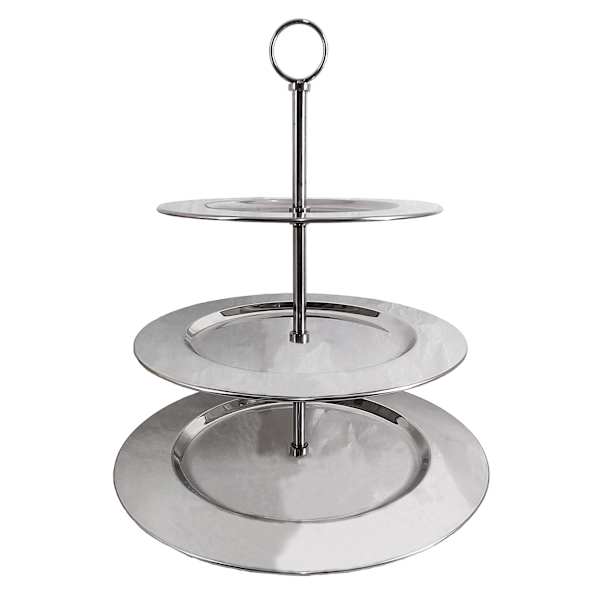 Silver 3-Tier Round Wedding Server