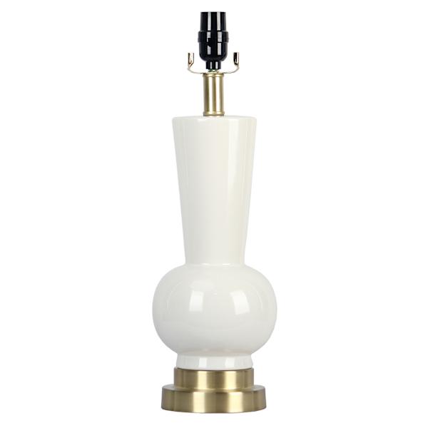 Providence White Brass Ceramic Table Lamp Base, 19"