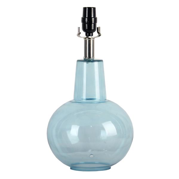 Laila Ali Light Blue Glass Round Accent Lamp Base, 16"