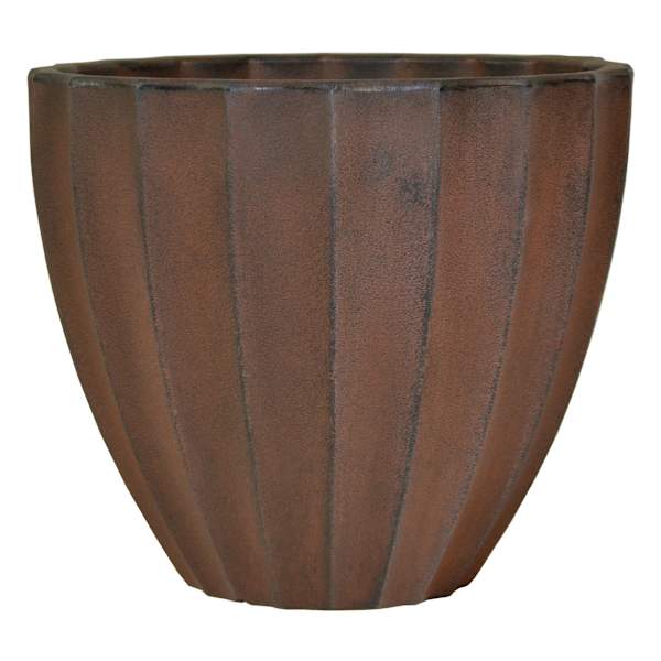 Brown Scalloped Outdoor Planter, Small