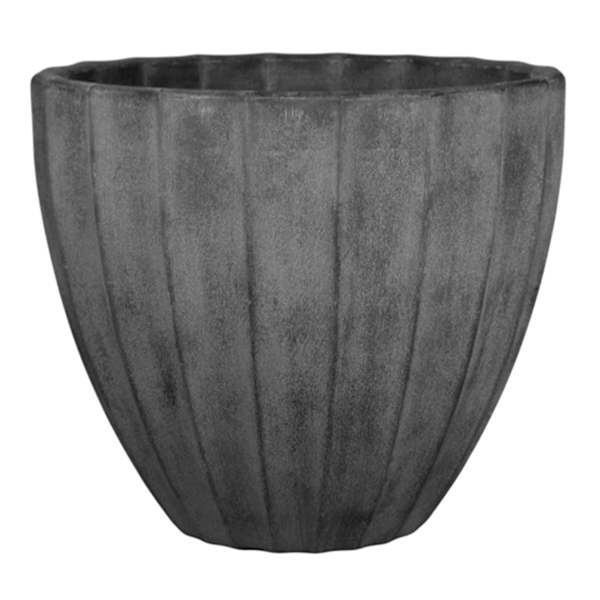 Black Scalloped Outdoor Planter, Medium