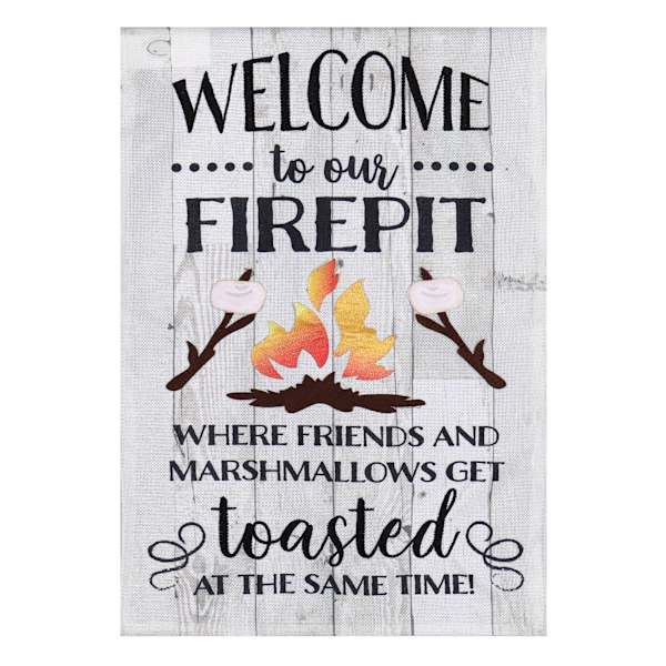 Welcome to our Firepit Garden Flag, 18"