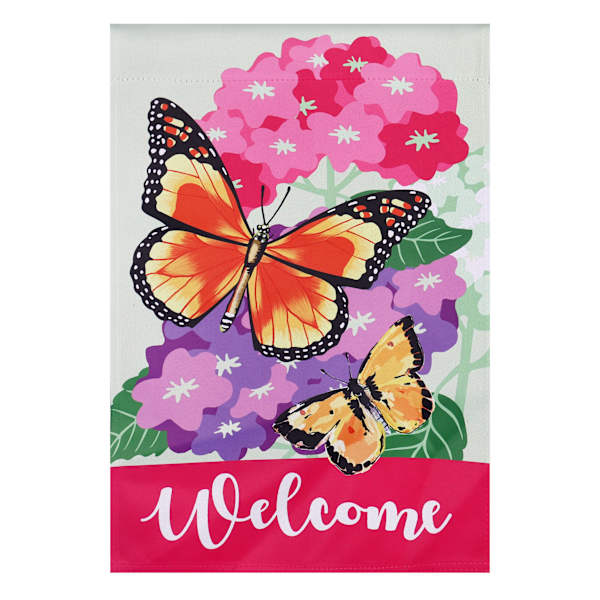 Welcome Butterfly Garden Flag, 18"