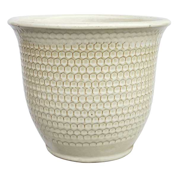 Providence White Honeycomb Outdoor Planter, Extra Large