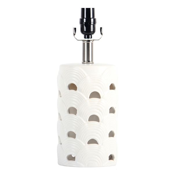 Found & Fable White Ceramic Cutout Accent Lamp Base, 14"