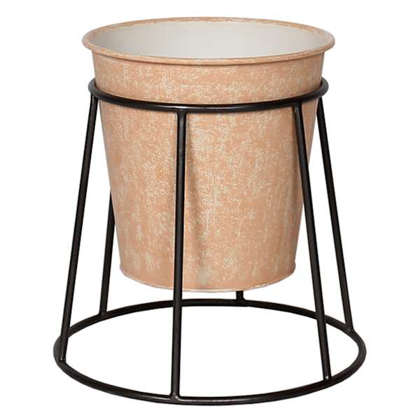 Honeybloom Peach Metal Planter Stand, Small