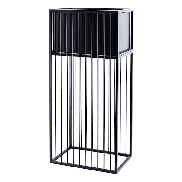 Black Metal Rectangle Planter Stand, Medium