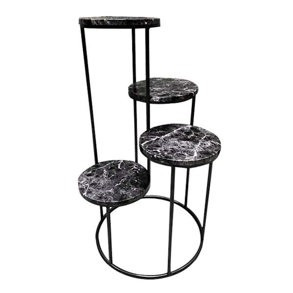 Black Metal Outdoor Plant Stand, Large
