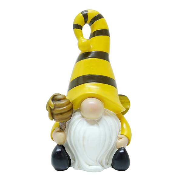 Bee Gnome Outdoor Garden Statue, 8"
