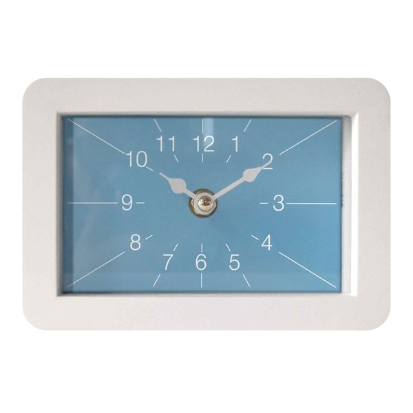 Ty Pennington White Wooden Square Table Clock, 4"