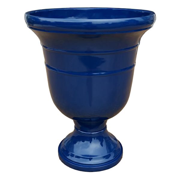 Providence Dark Blue Florian Urn Outdoor Planter, Medium
