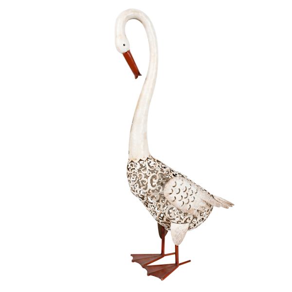 Metal Goose Outdoor Garden Statue, 29"