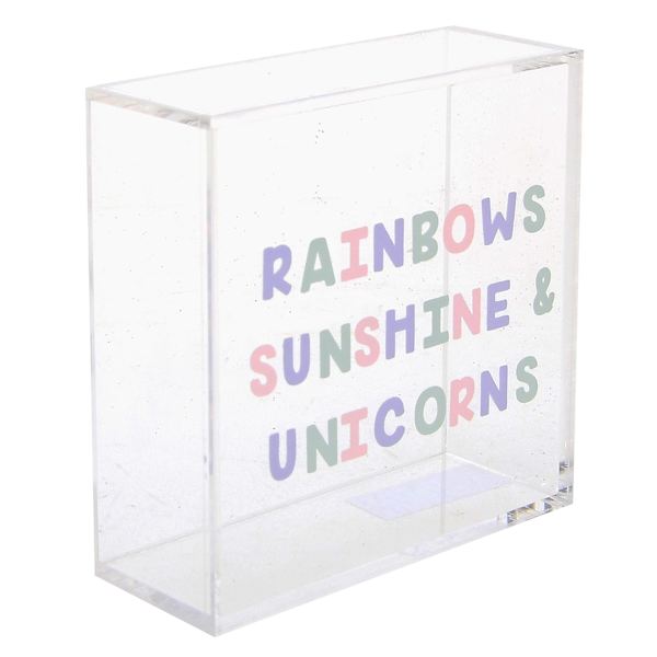 Tiny Dreamers Rainbows Block Sign, 4"