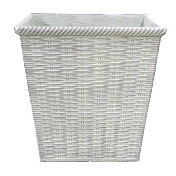 Honeybloom Green Square Woven Outdoor Planter, Medium