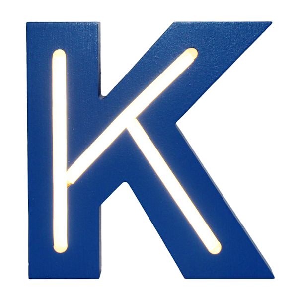 Tiny Dreamers 6" Blue LED Monogram Letter, K