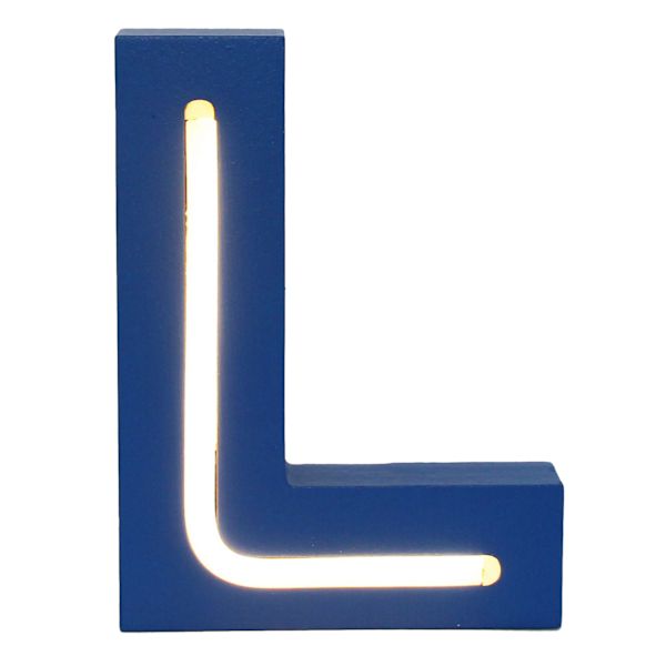Tiny Dreamers 6" Blue LED Monogram Letter, L