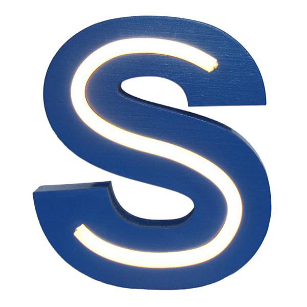Tiny Dreamers 6" Blue LED Monogram Letter, S