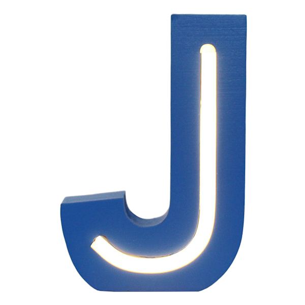 Tiny Dreamers 6" Blue LED Monogram Letter, J