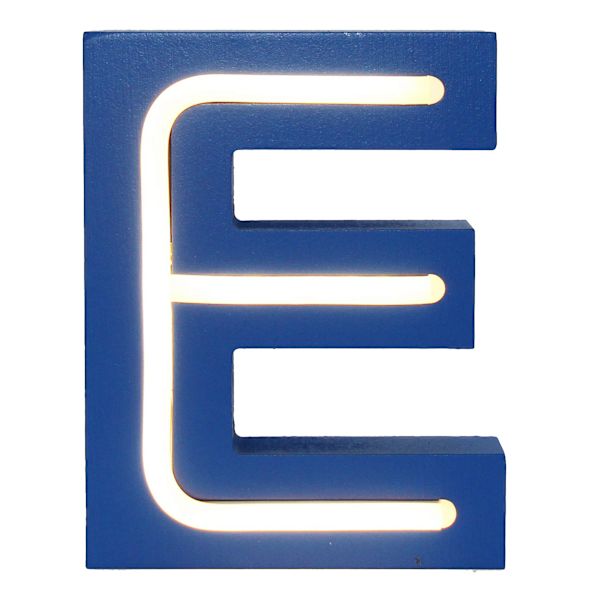 Tiny Dreamers 6" Blue LED Monogram Letter, E