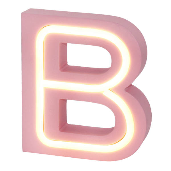 Tiny Dreamers 6" Pink LED Monogram Letter, B