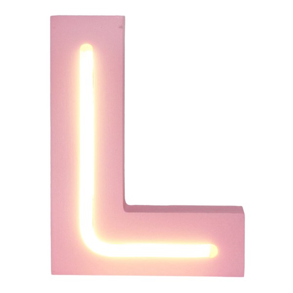 Tiny Dreamers 6" Pink LED Monogram Letter, L