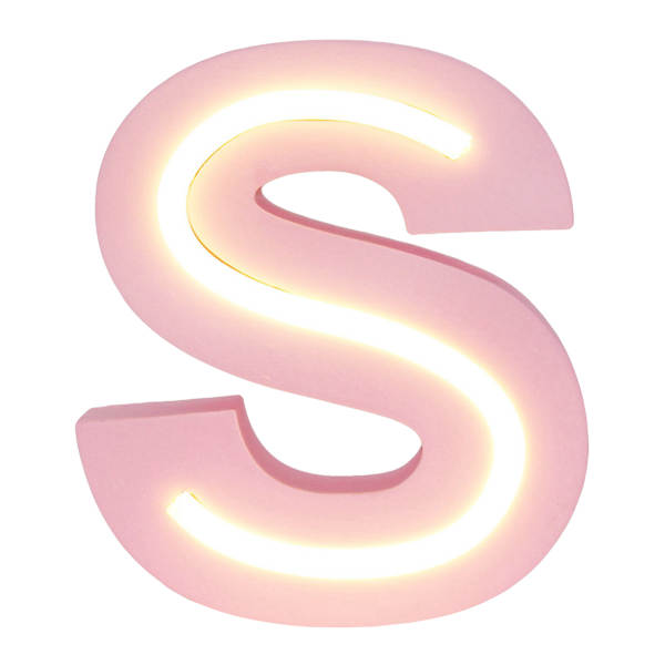 Tiny Dreamers 6" Pink LED Monogram Letter, S