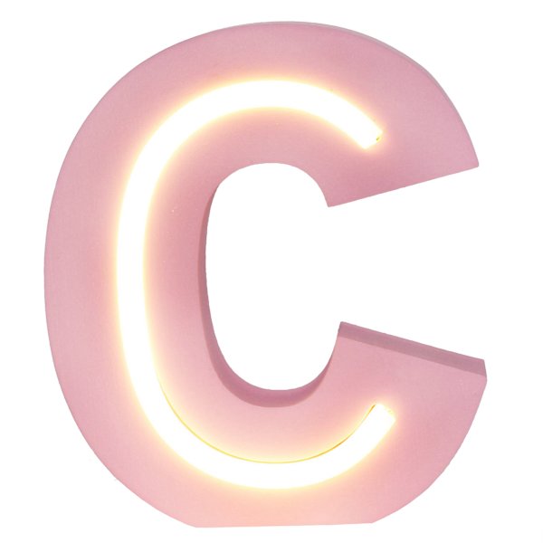 Tiny Dreamers 6" Pink LED Monogram Letter, C