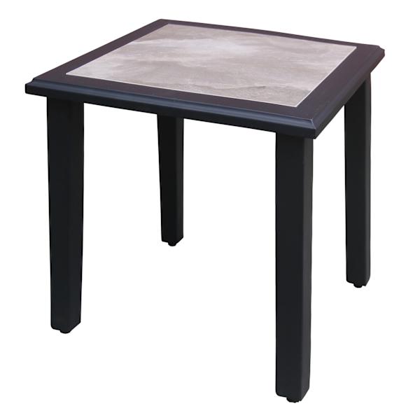 Providence Savannah Black Steel Outdoor Chat End Table