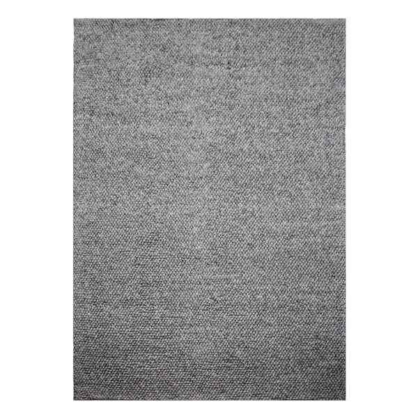 (B771) Crosby St. Gravel Grey Textured Area Rug, 5x7