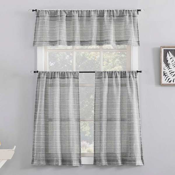 Ellard Grey Tier Curtain Panel Set, 54x36