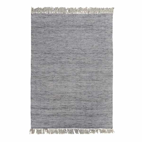 (B799) Crosby St. Grey Herringbone Area Rug, 5x7