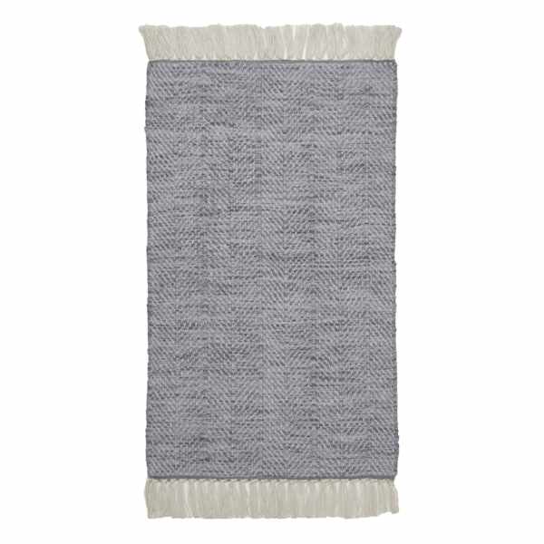 (B799) Crosby St. Grey Herringbone Accent Rug, 2x3