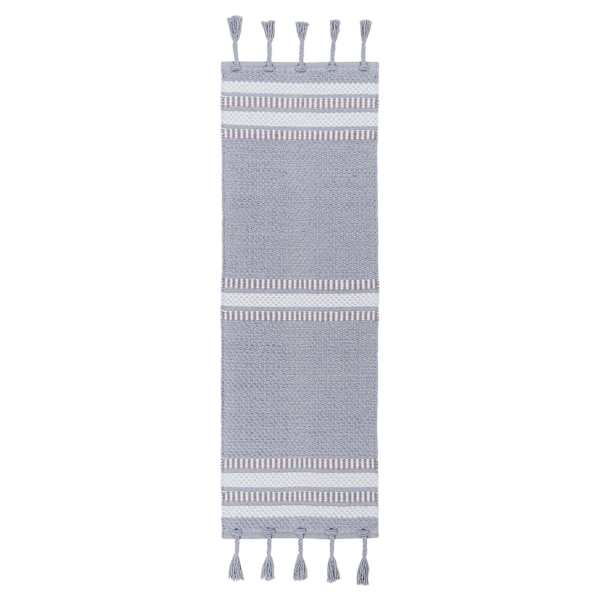 (B800) Honeybloom Grey & Ivory Striped Runner, 2x6