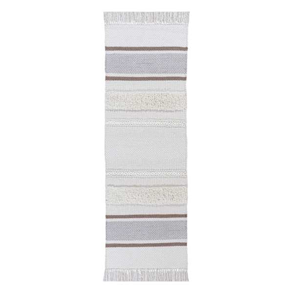(B801) Honeybloom Ivory Striped Runner, 2x6