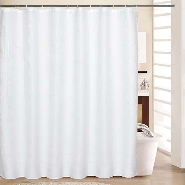 White Waffle Heavyweight Shower Curtain, 72"