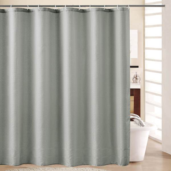 Gray Waffle Heavyweight Shower Curtain, 72"