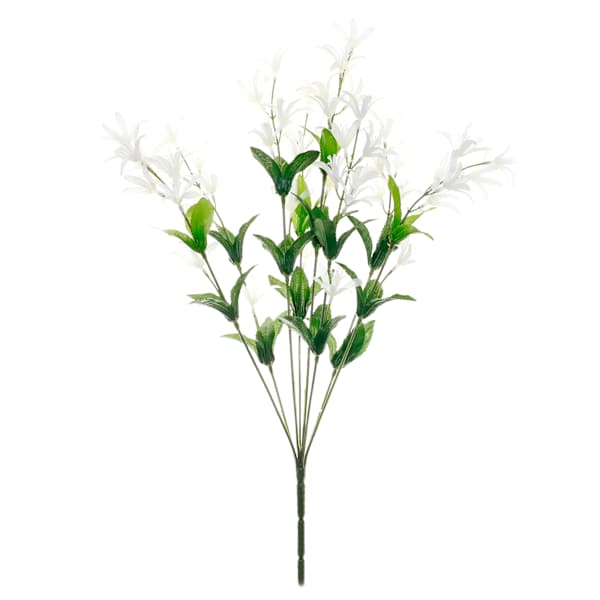 White Freesia Floral Bush, 21"