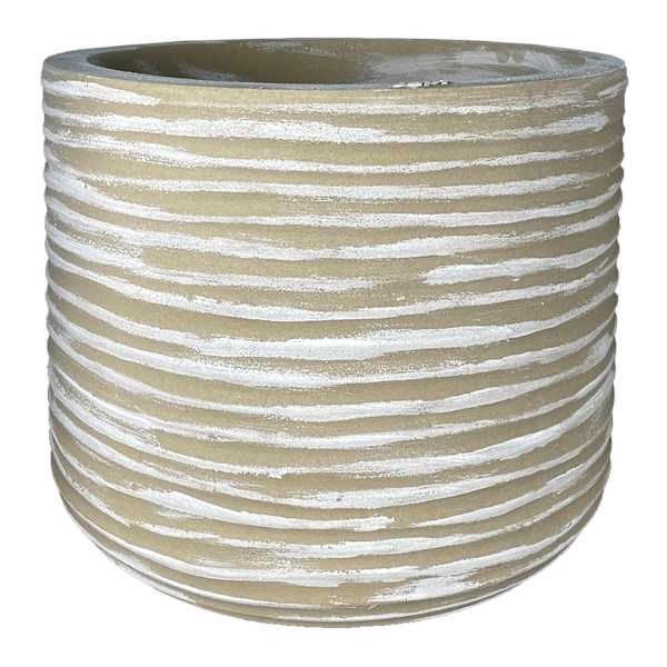 Japi Lagoon Sand & White Wash Outdoor Planter, Medium