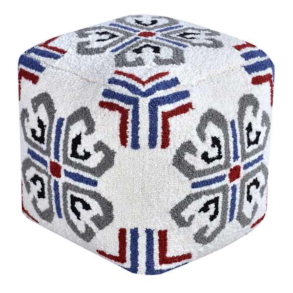 Tracey Boyd Tile Tufted Pouf, Blue